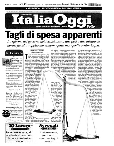 Italia oggi : quotidiano di economia finanza e politica